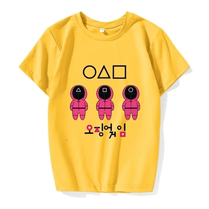 유니섹스 다채로운 프린트 티셔츠 오징어 게임 탑 Shirt3