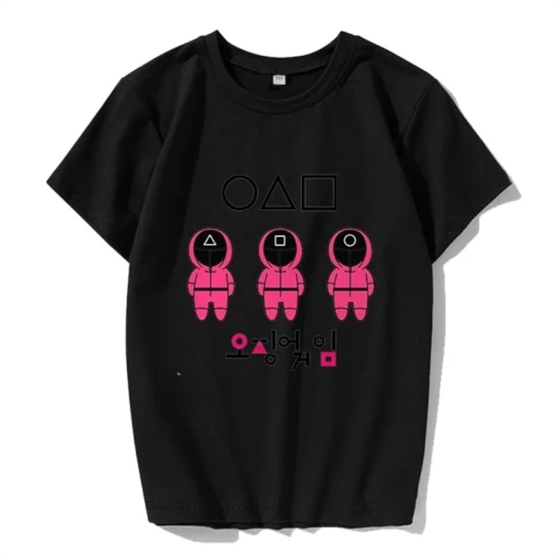 Unisex T-shirt med färgstarkt tryck Squid Game Top Shirt4